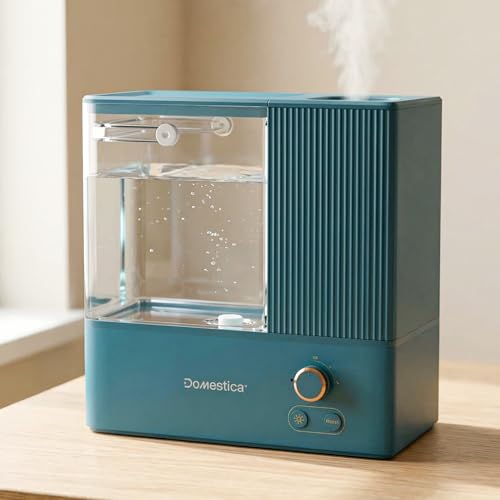 Image of Domestica AeroMist Humidifier for Room Moisture | Ultrasonic Warm Mist with 4L Tank | Up to 32H Runtime | Aroma Diffuser with Aroma Pan | LED Night Light, 2-Level Mist Control | Easy Top-Fill & Quiet