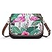 Produktbild Personalisierte Umhängetaschen Damen Leder Schultertasche Classic Citytasche Kuriertasche Hobotasche Retro-Mode Flamingo Tropische Blätter