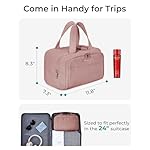 BAGSMART Travel Toiletry Bag, Lightweight Large Wide-open Travel Bag for Women, Puffy Cosmetic Makeup Bag Organizer with Handle for Accessories,Essentials, Toiletries, Dark Pink - Image 5