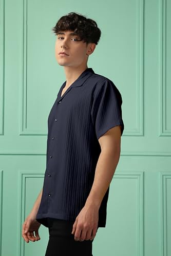 Image of Men's Striped Half Sleeve Polycotton Shirt | Casual & Formal Wear | Comfortable & Stylish