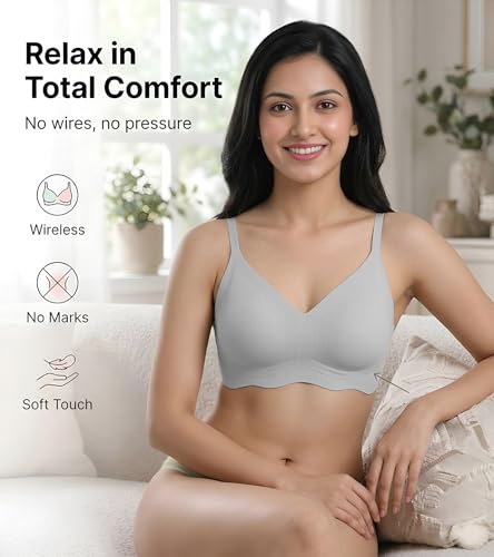 Image of DClub Wireless Bras for Women No Underwire Seamless Push Up Full Coverage Everyday Bra Comfortable Supportive Tshirt Bralette