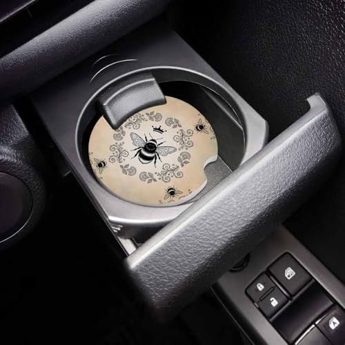 Portavasos de cerámica absorbente para carro set de 4 miniatura 4