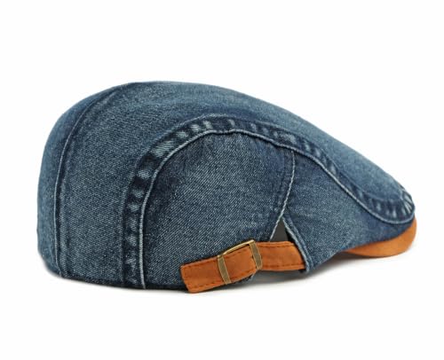Image of Cotton Newsboy Cap,Breathable Ivy Gatsby Cabbie Beret Hat for Men's Women Driving Hunting Golf