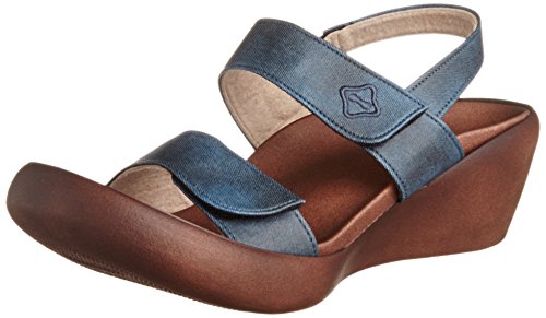 サンダル CJLW-5501 レディース ローウェッジ 面テープ 調節 バックベルト ウェッジヒール 5cmヒール 歩きやすい 履きやすい 疲れにくい コンフォート 日本製 ネイビー 22.0 cm~22.5 cm 3E