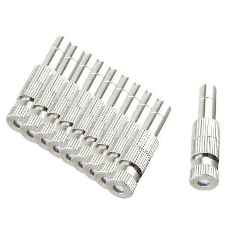 Image of skyblue Brass Misting Nozzle 0.3 mm Orifice 6mm Stem Size Water Sprayer Fogging Cleanable Anti-drips Ideal for Misting Lawn Gardens Greenhouse Air Cooling Systems (With Filter Nozzles 10)