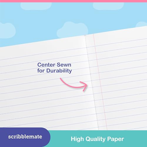 Cahier de composition ScribbleMate mignon lignes larges pour dessiner et écrire - 6