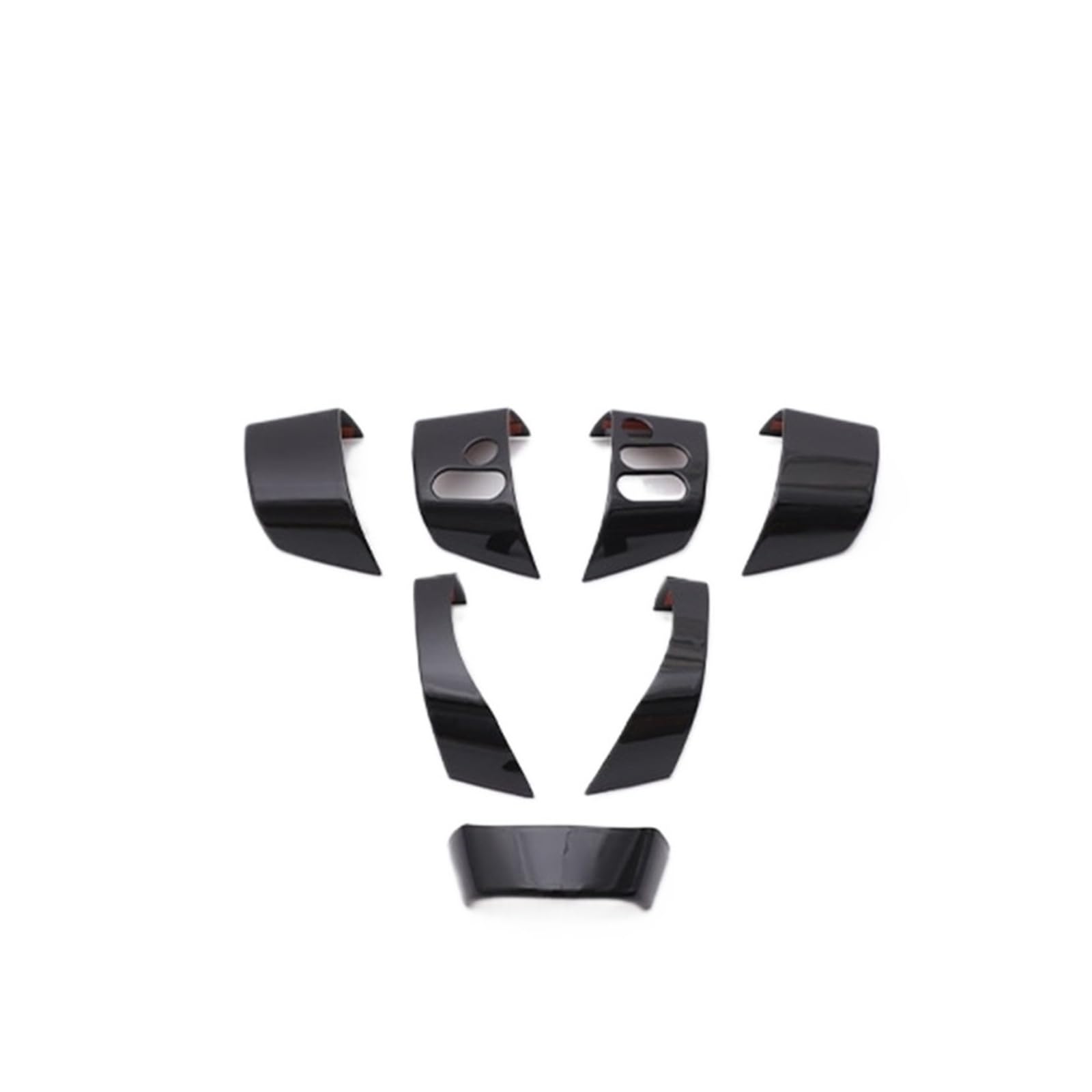 Car Trim Interior for Toyota FJ for Cruiser 2007-2021 ABS Car Steering Wheel Button Decoration Cover Sticker Accessories Interior Mouldings(Glossy Black)