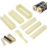 Sushi Making Kit (7pcs) Quadrat, rund und herzförmige Sushi -Form mit Löffel und sogar Schlitz für den einfachen Schneiden von Plastikhersteller für Haushalt, Werbespot, Werkzeuge Gadget -Sets