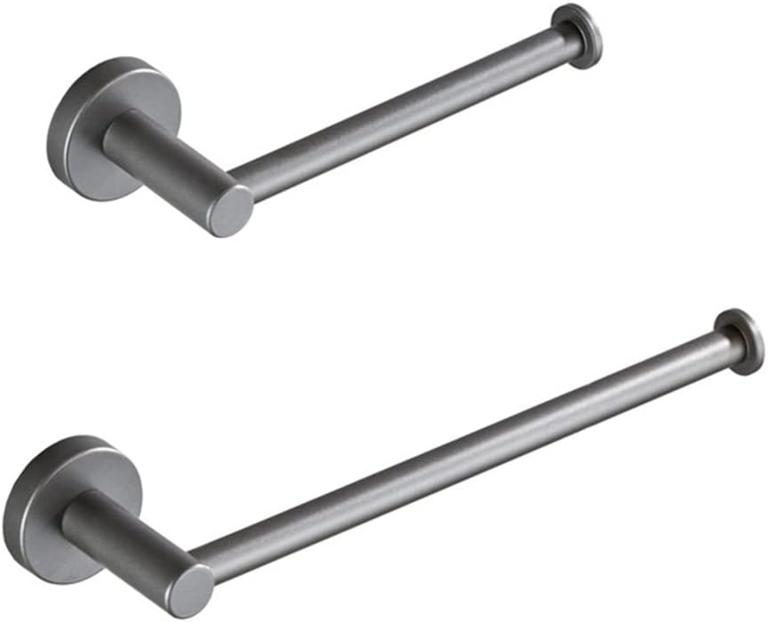 LSLYTQ New Starry Gray Brass Bathroom Hardware Pendant, Toilet Paper Holder, Towel Ring, Two Sets