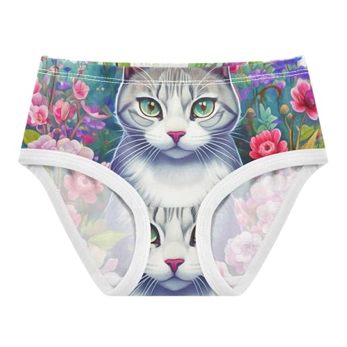 Florals Toddler Underwear Floral 2t Cotton Little Girl Panties Cute Cat Flowers Briefs Undies Kids