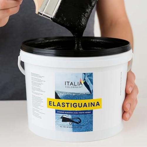 Elastiguaina Nero Elastomerica Bituminosa Nero Impermeabilizzante Protettivo Alta Resistenza Gomma Elastica Liquida (Nero, Kg 1,5) - 3