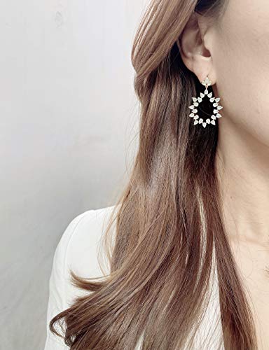 Concept8 Gold plated tear drop cubic zirconia earrings with 925 silver post2