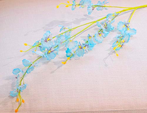 Misswarm 10 Pcs Dancing Lady Orchids Butterfly Artificial Flowers, 38 Inches Silk Artificial Flower Fake Flowers For Wedding And Home Decoration(Teal Blue) #TOP3