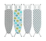 Lightweight Folding Ironing Board Iron Board Iron Rest Sturdy 4 Leg With Strong Frame And 100% Cotton Cover Ironing Boards Free Standing Compact Easy Carry (Large (110 x 33cm))