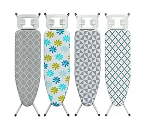 Lightweight Folding Ironing Board Iron Board Iron Rest Sturdy 4 Leg With Strong Frame And 100% Cotton Cover Ironing Boards Free Standing Compact Easy Carry (Large (110 x 33cm))