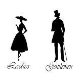 DAWEIF Gentlemen Ladies Toilet WC Bathroom Door Sign Vinyl Wall Stickers Silhouettes Man and Woman...