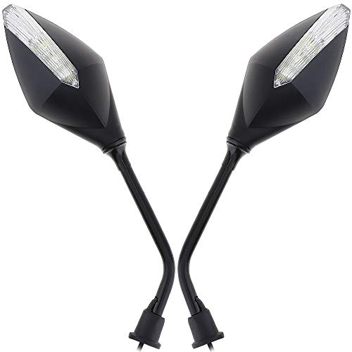 Windance Universal Motorcycle Rear View Side Mirrors With Led Turn Signals Compatible With Suzuki Cruiser #TOP6