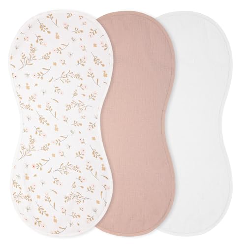 Hahafelt 3 Pcs Changing Pad Liners Fits in Peanut Shape Changing Pad Waterproof Diaper Mats Organic Cotton Peanut Mats are Warm on a Babys Back Washable Reusable(Print Style Beige)