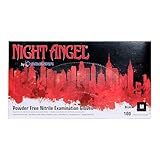 Adenna Night Angel 4 mil Nitrile Powder Free Exam Gloves (Black, Medium) Box of 100