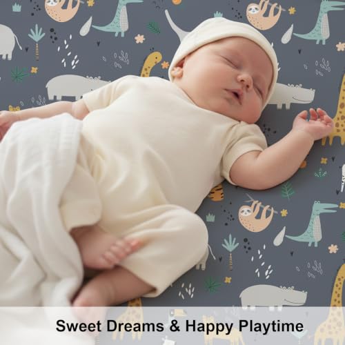 Image of Plushii 4PK Mini Crib Sheets,Pack and Play Sheet for Baby Boys,Fauna | 38 inchx 26 inchfor Mini Crib & Pack and Play Mattress,Soft Microfiber Sheet , Playpen Sheet Fitted