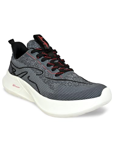 Allen Cooper Jacquard Reborn Walking,Road Running,Cricket,Gym,Sports Comfortable Extra Max Cushion with Memory Foam Insole Walking Shoes for Men(RB03BB-8) Grey