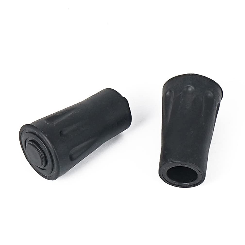 6 Pcs Trekking Pole Tips Rubber Hiking Pole Replacement Protectors Walking Stick End Caps, Black