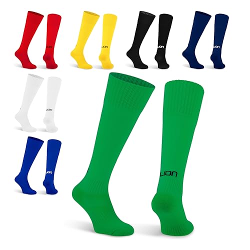 Image of LION SPORTSWEAR Plain Cub Football Socks – Kids & Adult Sizes – Multiple Colours – Comfortable & Durable Sports Socks - Green | Large (UK 8-12)