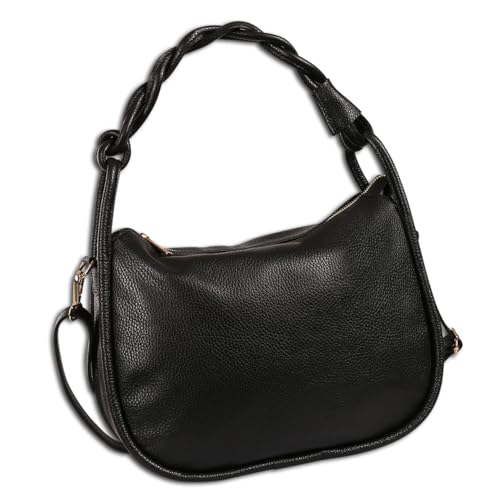 Sac à main en cuir pour femme OTT852HS1 noir grand format cabas chic fourretout tendance