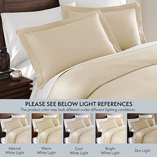 image for HC Collection Duvet Cover - Cream Queen Size Duvet Cover - 3 Piece Sof