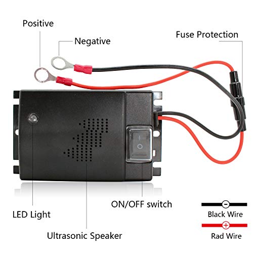 Etrogo Marderschreck Auto Ultraschall DC12V 24V Mäuseabwehr Maus/Ratte Wegfahren für Haus/Auto/Garage 1 Stück