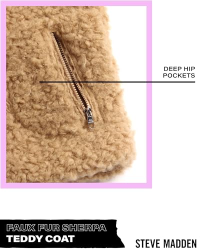 Steve Madden Girls' Jacket – Zip Up Sherpa Fleece Sweatshirt Jacket – Casual Teddy Coat for Girls (4-16)4