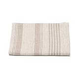 LinenMe Striped Huckaback Linen Linum Bath Towel, 28 by 51-Inch, Natural