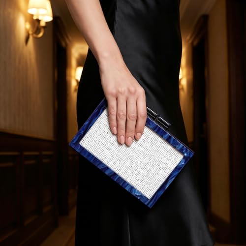 Image of RomanticDesign Women Acrylic Handbag Rattan Woven Pattern Square Box Crossbody Handbag Shoulder Bag Chain Purse