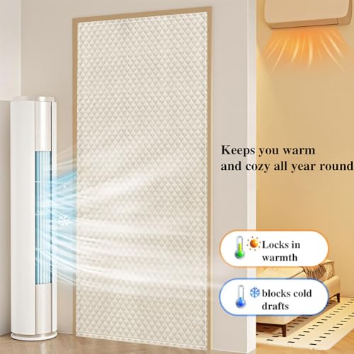 Rideau de porte thermique isolant phonique et coupe-vent beige - 3