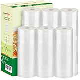 [2025 Upgraded] Bonsenkitchen 3 Rolls 11' x 16' + 3 Rolls 8' x 16' Vacuum Sealer...