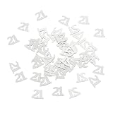 Abaodam 1200pcs Number 21 Confetti , Birthday Party Table Glitter Confetti, Plastic Confetti for 21t