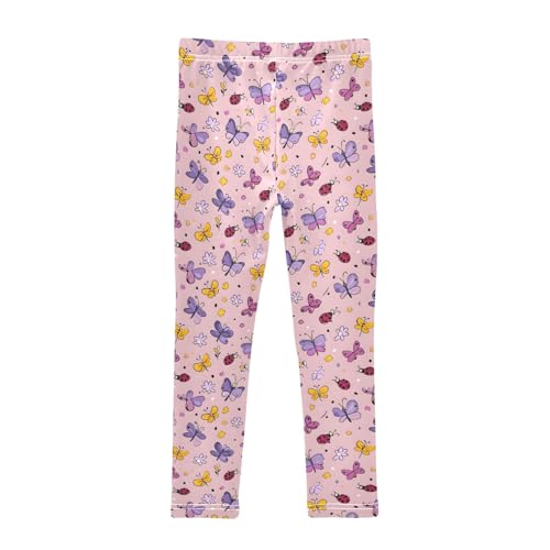 Cartoon Butterfly Pattern Girls Leggings Kids Yoga Pants Athletic Tights Pants 4-10 Years2