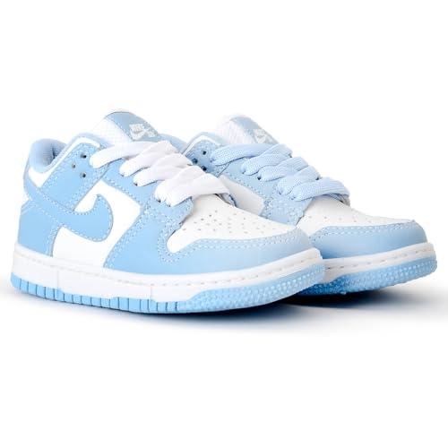 Tênis Infantil Menino e Menina Dunk SB Low (32, Azul-Branco)