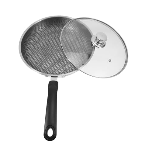 HOLIDYOYO 316 Stainless Steel Frying Pan Nonstick Low Smoke Small Size for Eggs and Breakfast Cooking Kitchen Cookware with Handle for Home Use
