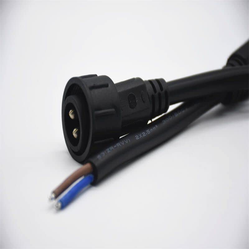M25 PVC 2Pin Male and Female Screw Joint Connector for AC/DC IP67 Nylon Waterproof 0.2M Length 2 * 2.5㎜² Cable for LED