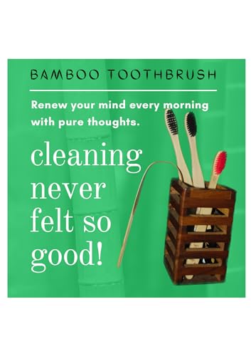 Image of R.KANT Bamboo Toothbrush Pack of 2 - Black & Green | Sleek Soft Charcoal Bristles | Eco-Friendly & Travel-Ready | Ergonomic Grip for Men & Women