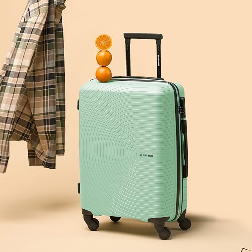 Image of Stony Brook by Nasher Miles Crescent Hard-Sided Polypropylene Cabin Luggage Pastel Green 20 Inch 55Cm Spinner Trolley Bag