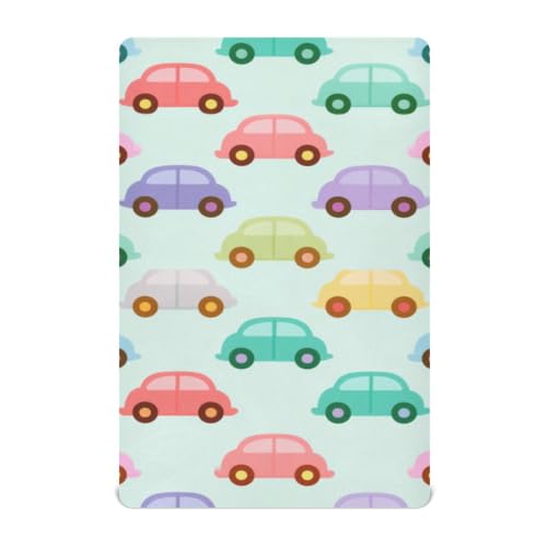 Image of Crib Sheet Breathable Soft Crib Mattress Sheet for Baby Toddler Boys Girls Fitted Pack n Play Crib Sheet Fit Standard Crib Mattress 39 x 27 Inch Cute Green Cars Colorful