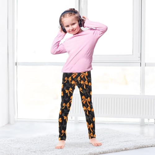 Girls' Athletic Leggings Ankle Length Yoga Dance Pants Kids Teen 4T Bows Halloween4