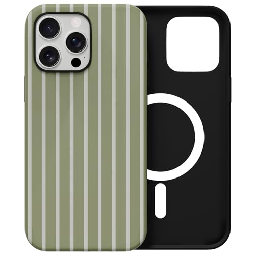 Coque iPhone 15 Pro Max MagSafe antichoc en TPU souple sauge
