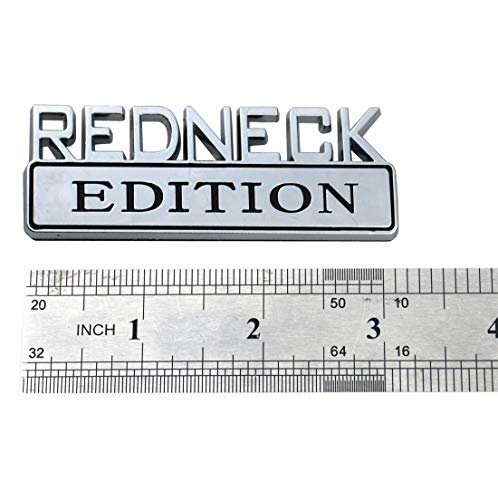 Image of EmbRoom 1Pcs 3.1 inch Redneck Edition Exterior Emblem CAR Truck Boat Decal Logo Replacement for F-150 F250 F350 Silverado RAM 1500 (Chrome /Black)
