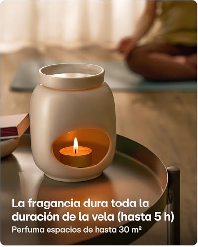 Miniatura 4 de Praknu Quemador De Aceites Esenciales Cerámica 75 Ml Evaporación Suave Para Aceites Esenciales Y Ceras Perfumadas Aroma De Larga Duración Blanco