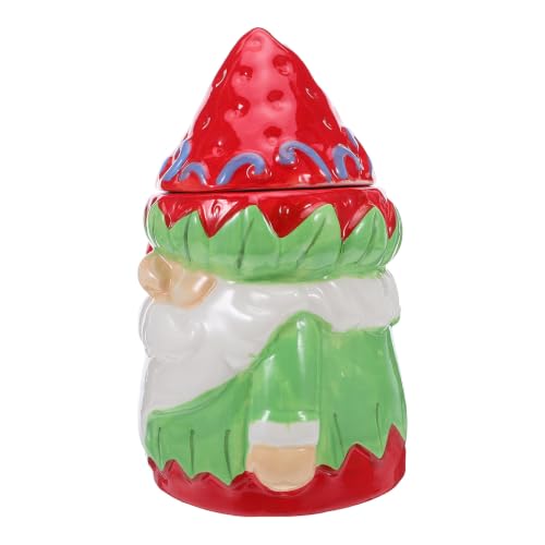 Tarro de cerámica para dulces navideño con tapa hermética de Papá Noel 2