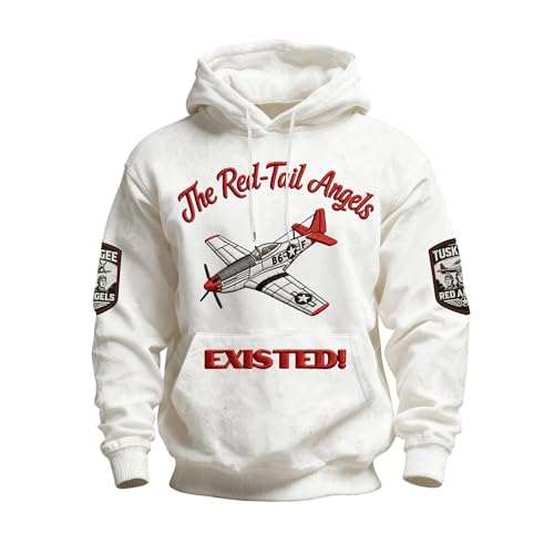 Image of Men's Patriotic Graphic Pullover Hoodie for Journeys & Commemorative Events, Soft Cotton Blend Sweatshirt with Ribbed Cuffs, Comfort Fit, Ideal for Casual Wear (White, XL)