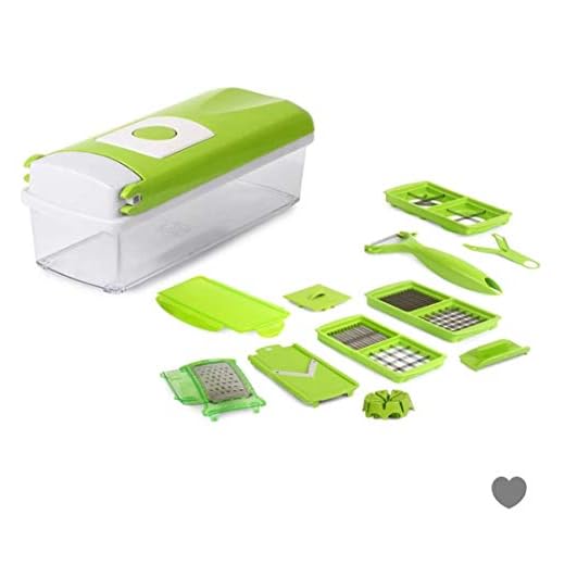 NOVEL Vegetable & Fruit Chipser with 11 Blades + 1 Peeler Inside, Vegetable Chopper, Vegetable Slicer